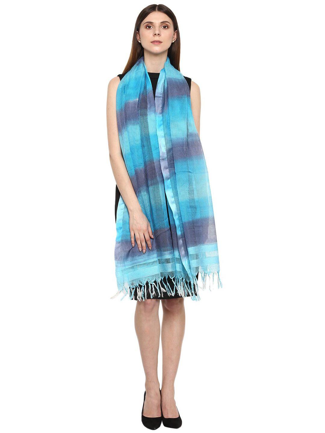 rhe-ana women blue & purple dyed art silk dupatta