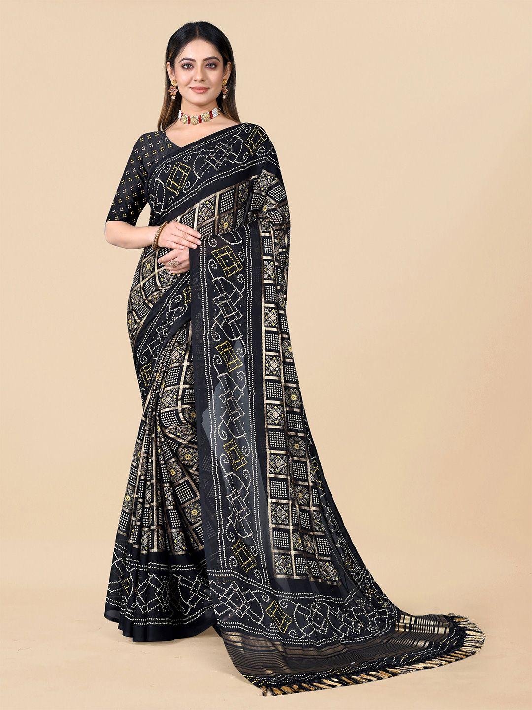 rhey  pure chiffon bandhani patola saree