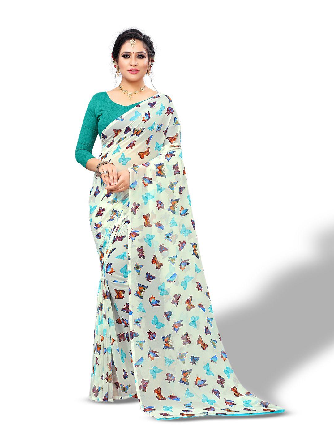 rhey abstract printed pure chiffon saree