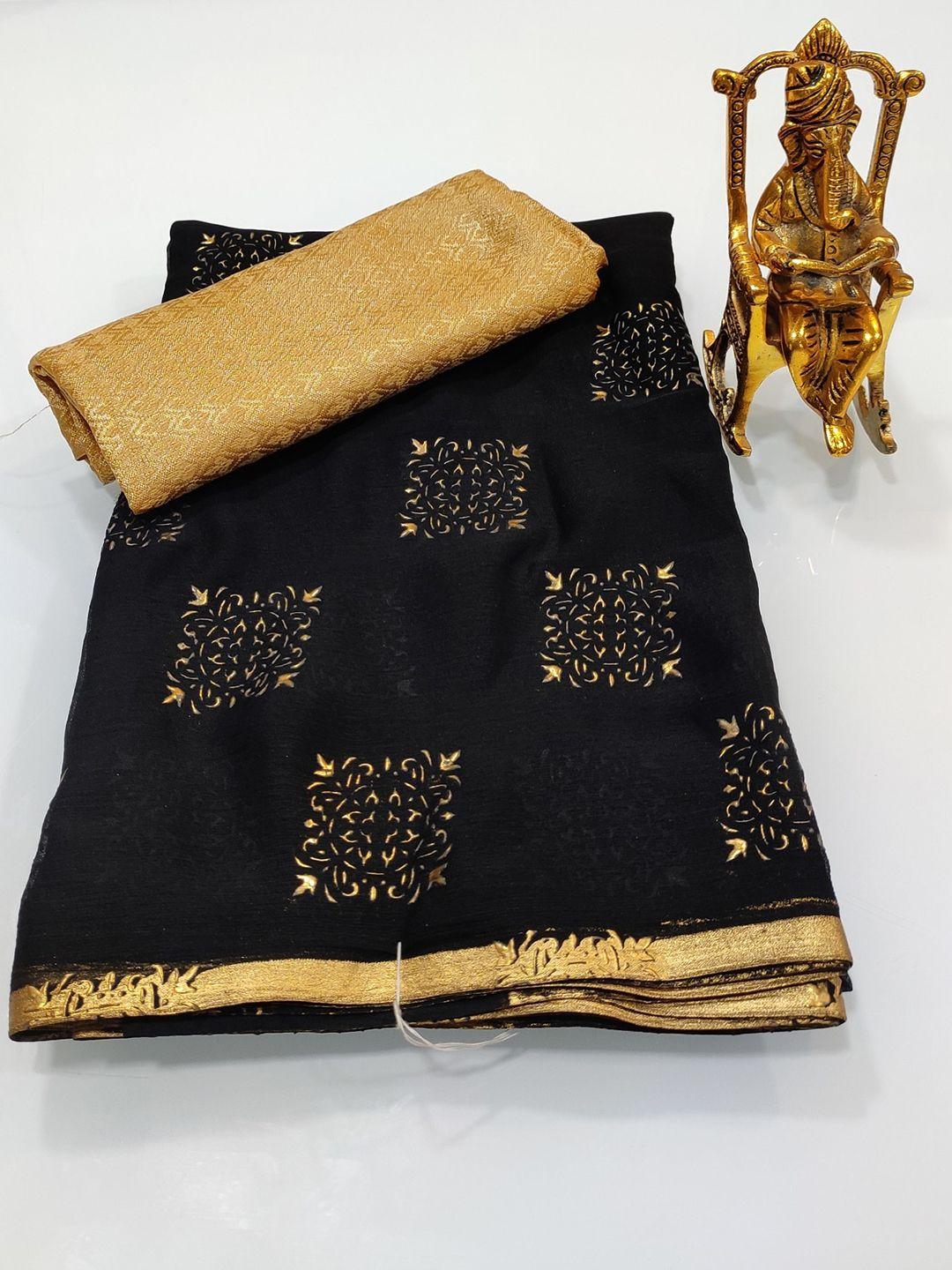 rhey ethnic motifs printed jacquard pure chiffon saree