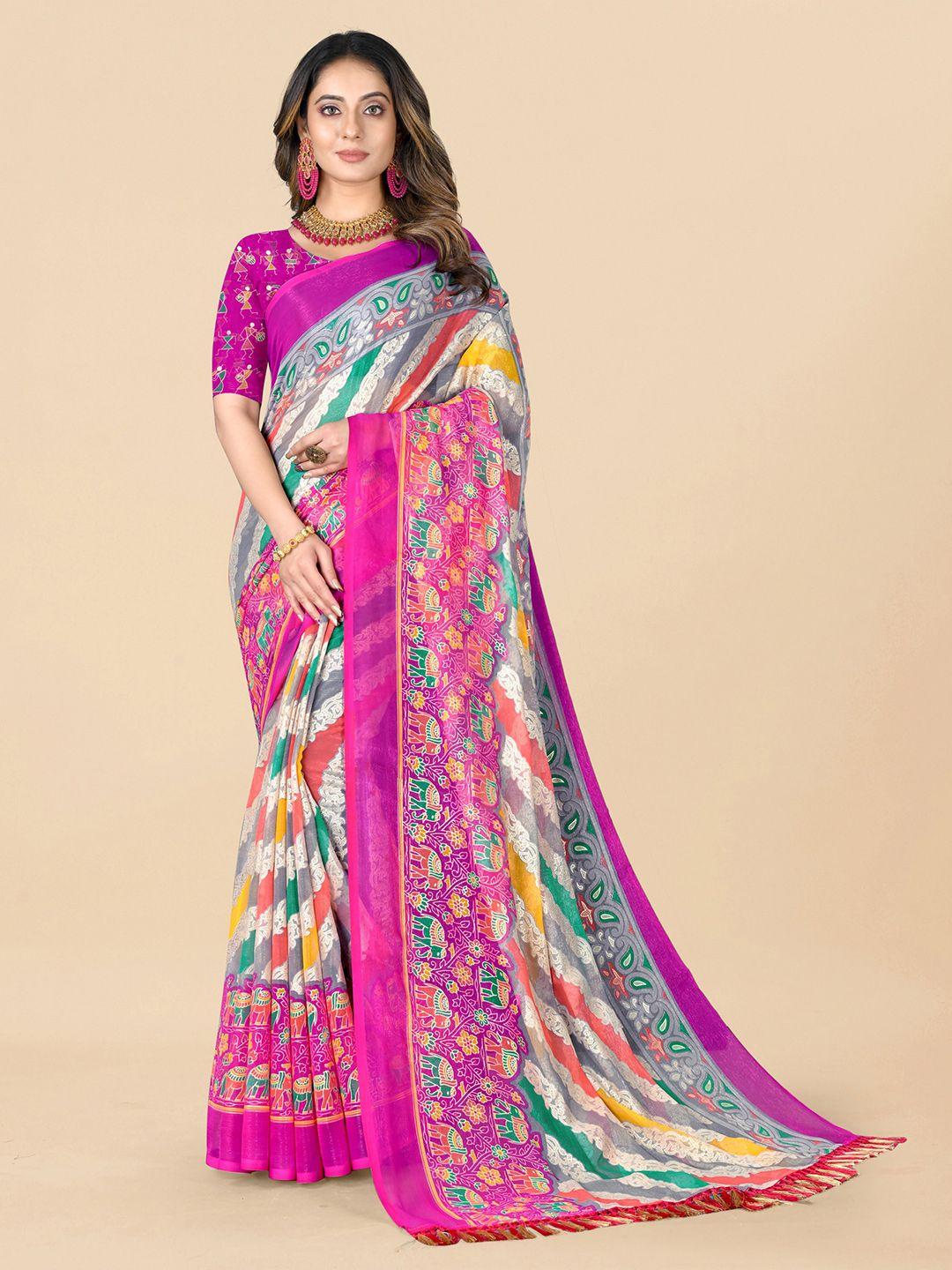 rhey ethnic motifs printed pure chiffon saree