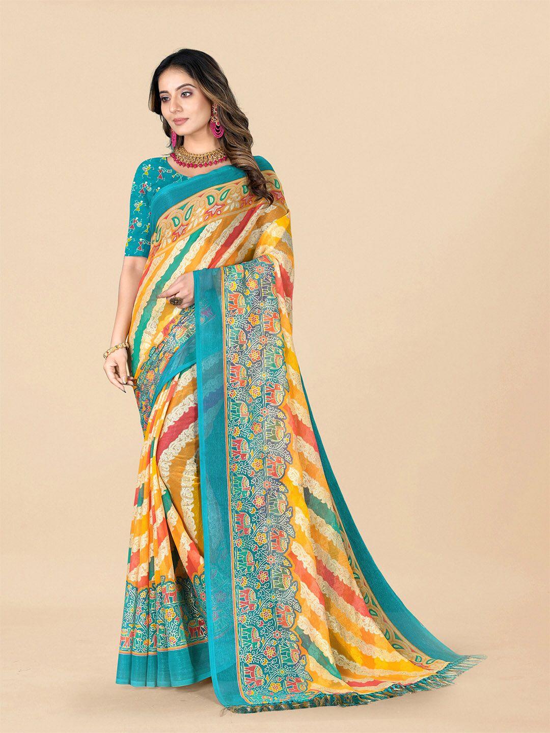 rhey ethnic motifs printed pure chiffon saree