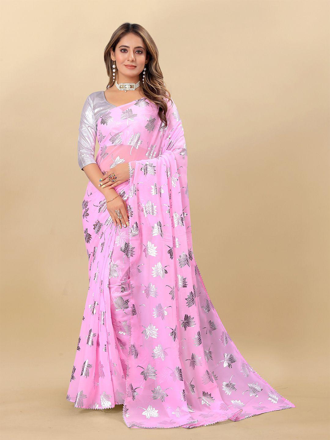 rhey floral printed pure georgette fusion saree