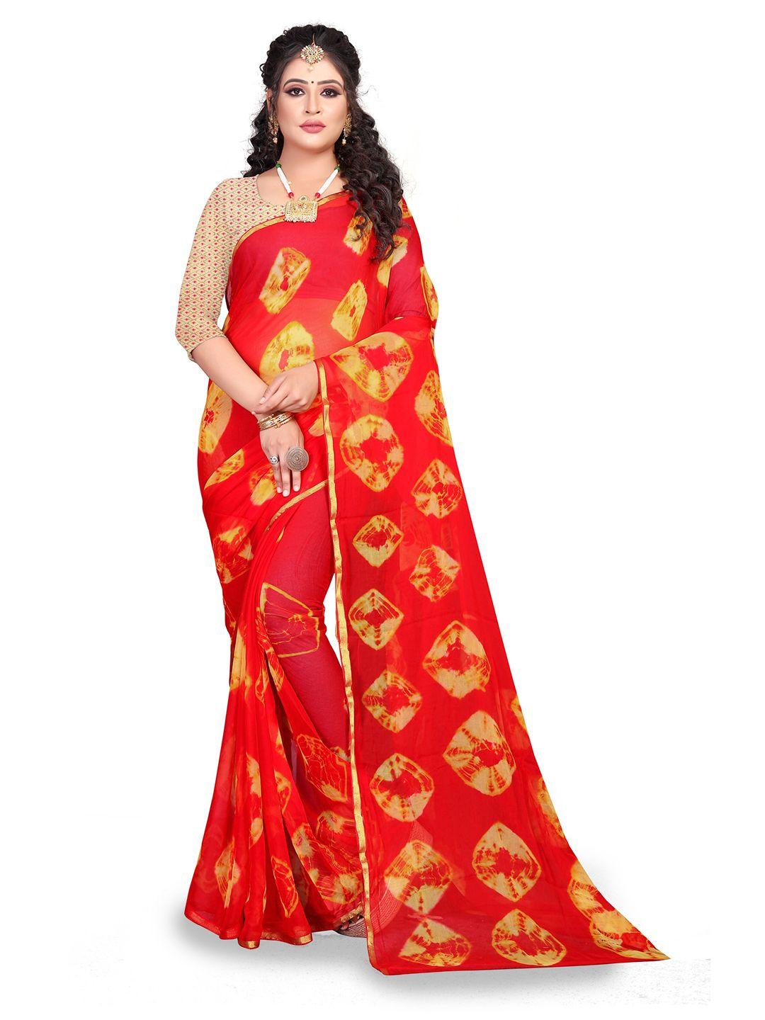 rhey zari poly chiffon bandhani saree