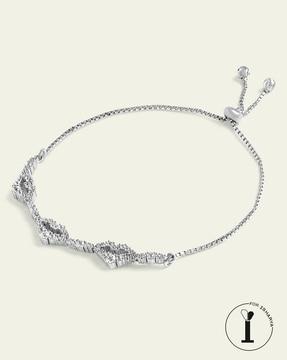 rhodium-plated lips bracelet