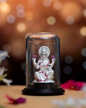 rhodium-plated sterling silver lakshmi idol