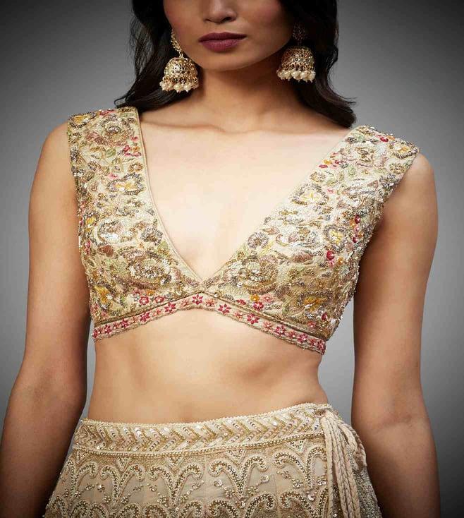 ri.ritu kumar golden paradise garden embroidered blouse