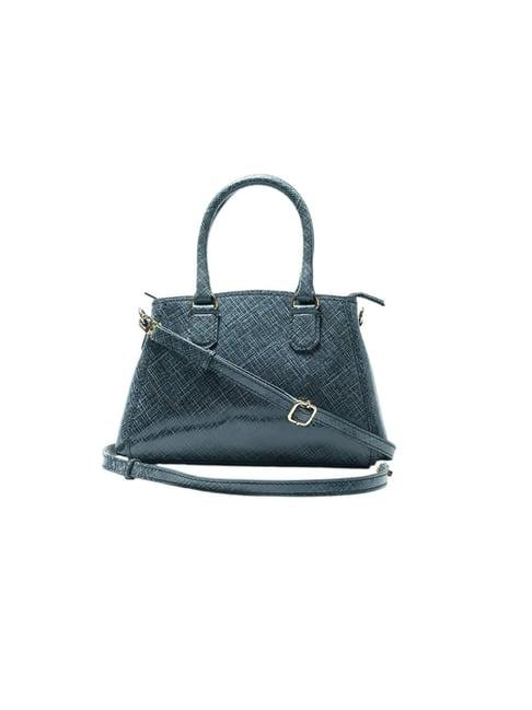 ri2k london black grey leather medium textured handbag