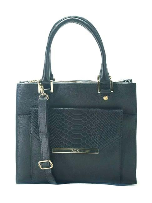 ri2k london black leather large animal effect handbag