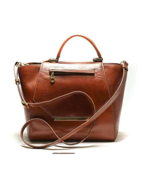 ri2k london brown leather medium satchel handbag