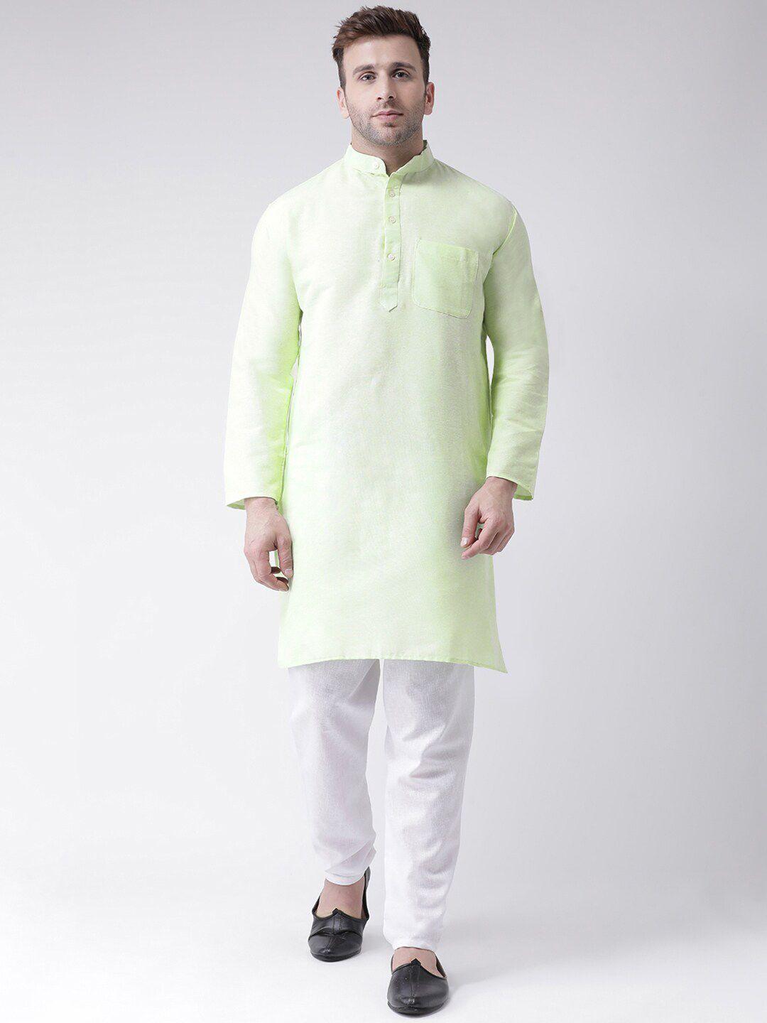 riag men green cotton kurta
