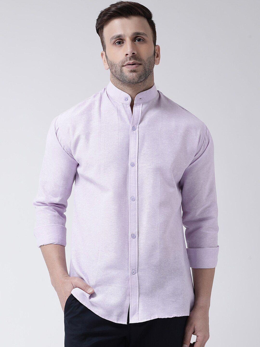 riag men lavender solid casual shirt