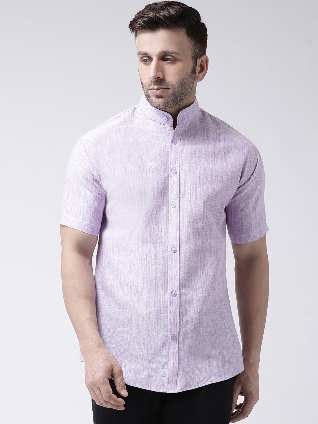 riag men lavender textured casual shirt