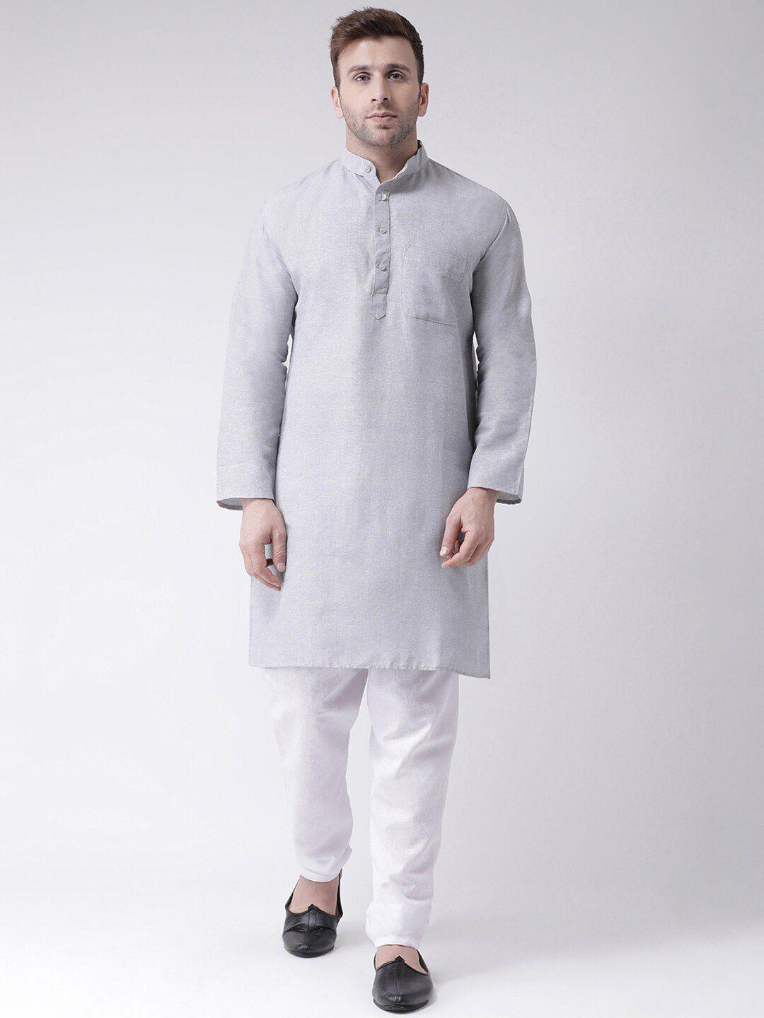 riag men grey kurta with pyjamas