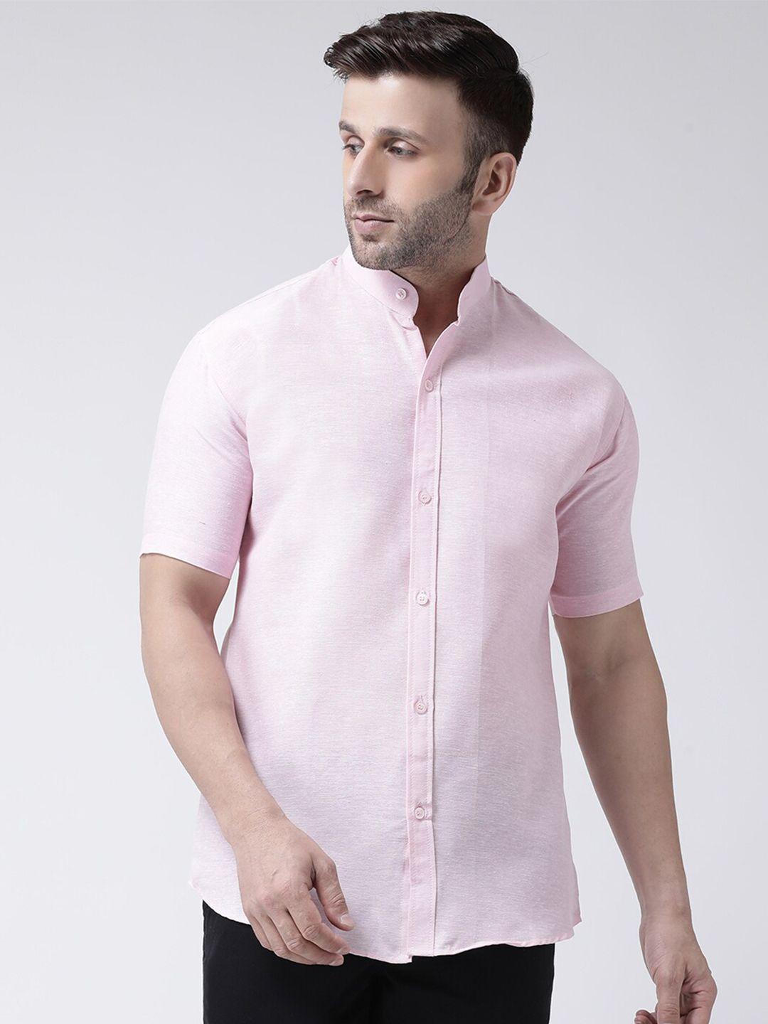 riag men pink solid casual shirt