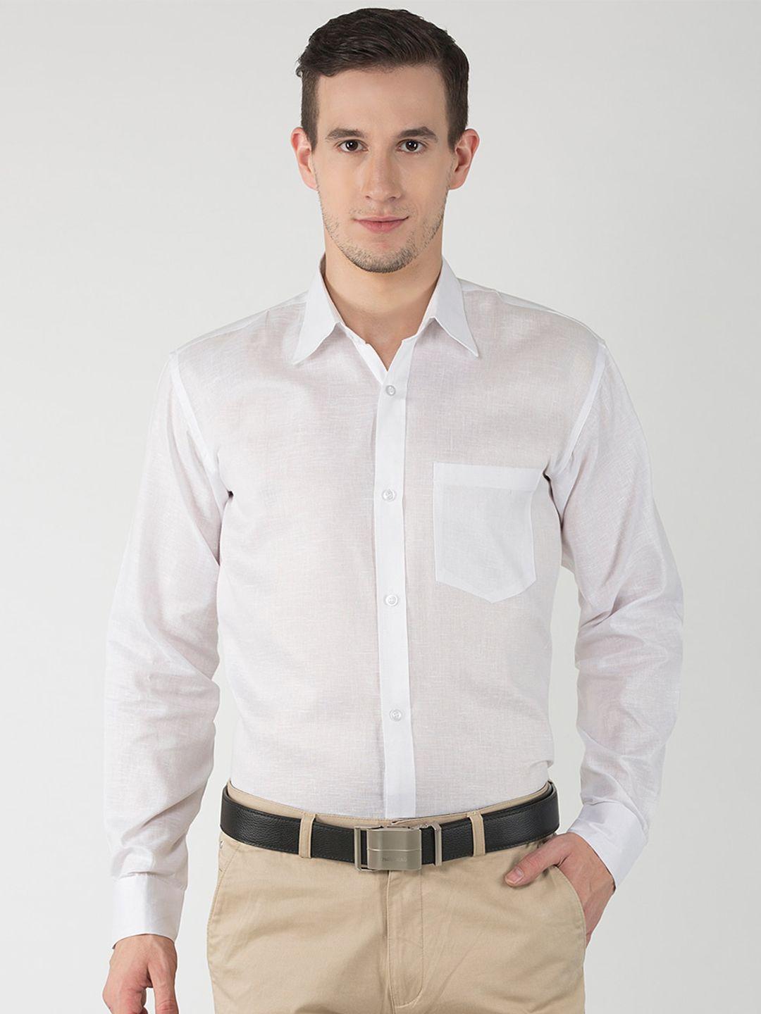 riag men white full sleeves regular-fit casual shirt