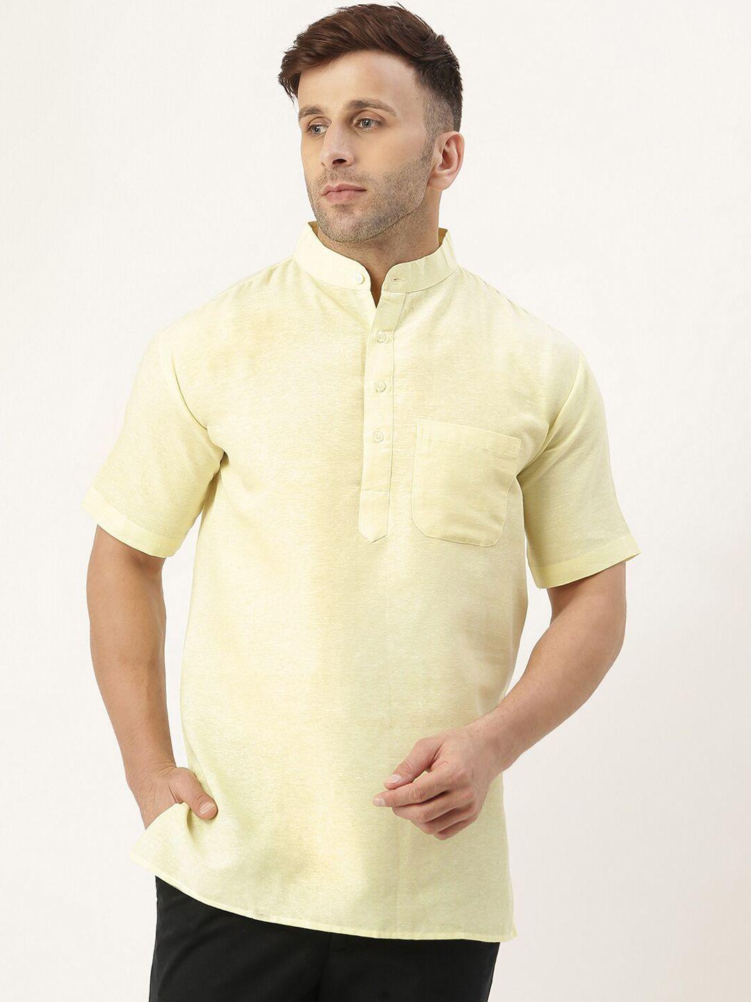 riag men yellow casual short kurta