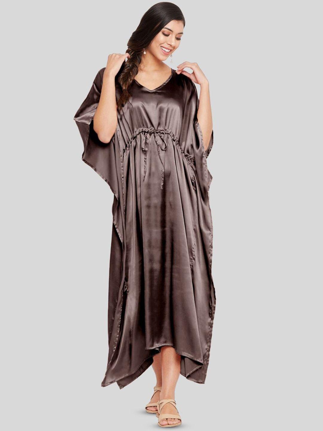 riara v-neck satin kaftan nightdress