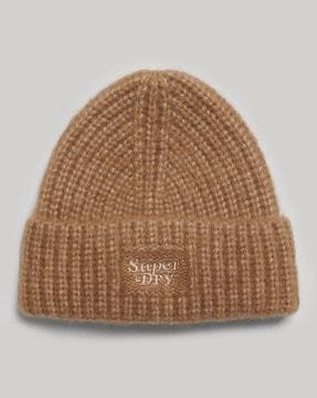 rib knit beanie hat