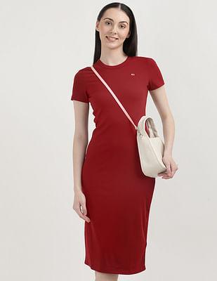 rib bodycon midi dress