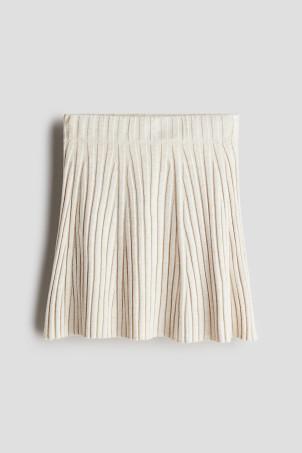 rib-knit a-line skirt