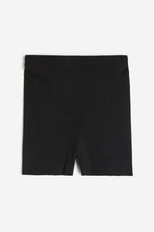 rib-knit biker shorts