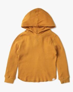 ribbed cotton hoodie