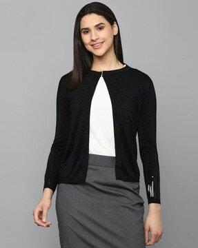 ribbed front-open shrug