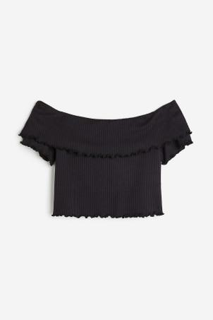 ribbed off-the-shoulder top