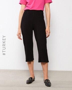 ribbed pants with elasticated waistband