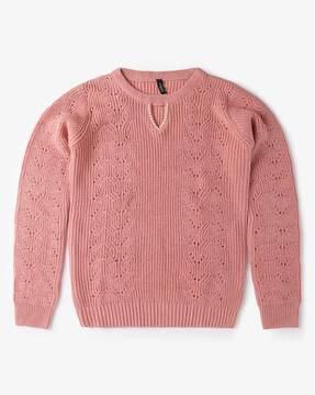 ribbed round-neck sweater