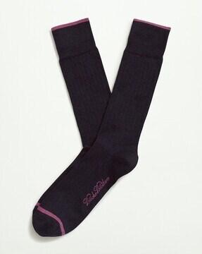 ribbed calf-length dress socks