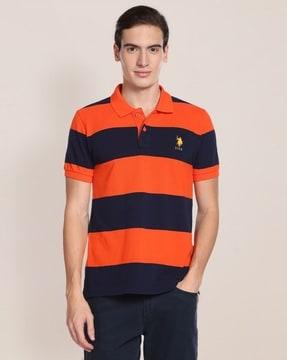 ribbed collar slim fit polo t-shirt