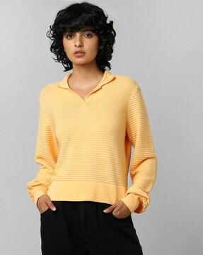 ribbed cotton pullover