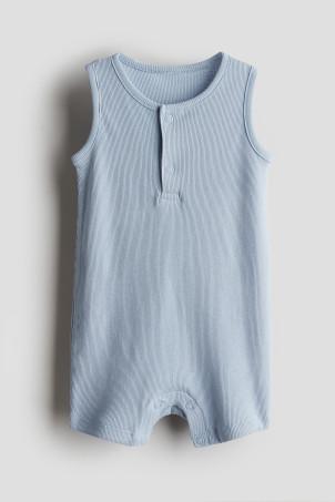 ribbed cotton romper suit