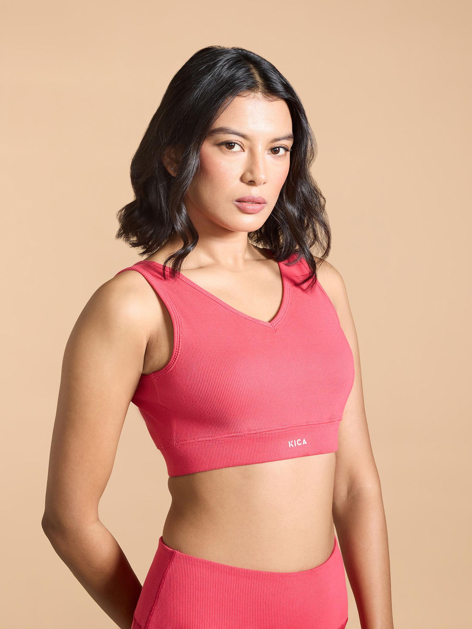 ribbed cotton sports bra