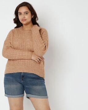 ribbed crew-neck sweater