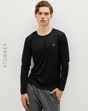 ribbed crew-neck t-shirt