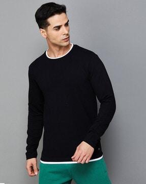 ribbed crew-neck t-shirt