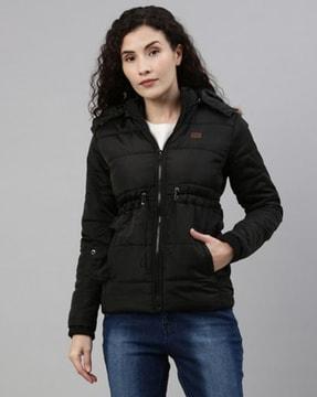 ribbed cuffs hooded jacket