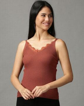 ribbed fitted sleeveless top