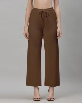 ribbed flat-front trousers