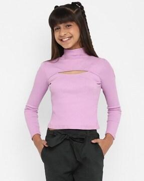ribbed full-sleeve top