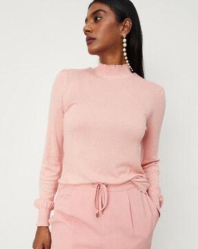 ribbed full-sleeve top