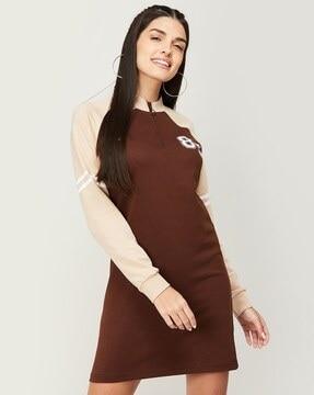 ribbed hems bodycon dress