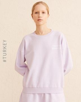 ribbed hems crew-neck sweatshirt