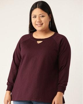 ribbed hems crew-neck sweatshirt