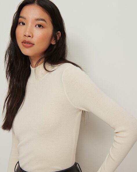 ribbed high-neck pullover