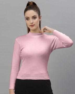 ribbed high-neck top