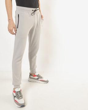 ribbed joggers with elasticated drawstring waist